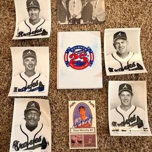 Vintage 1990 Atlanta Braves 25th Season Program & Player Prints Set